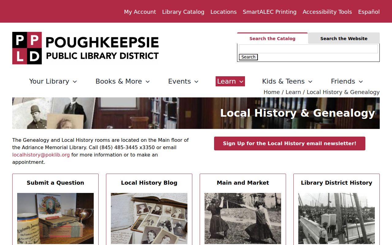 Dutchess County city directory research resources at Adriance Memorial Library local history room
