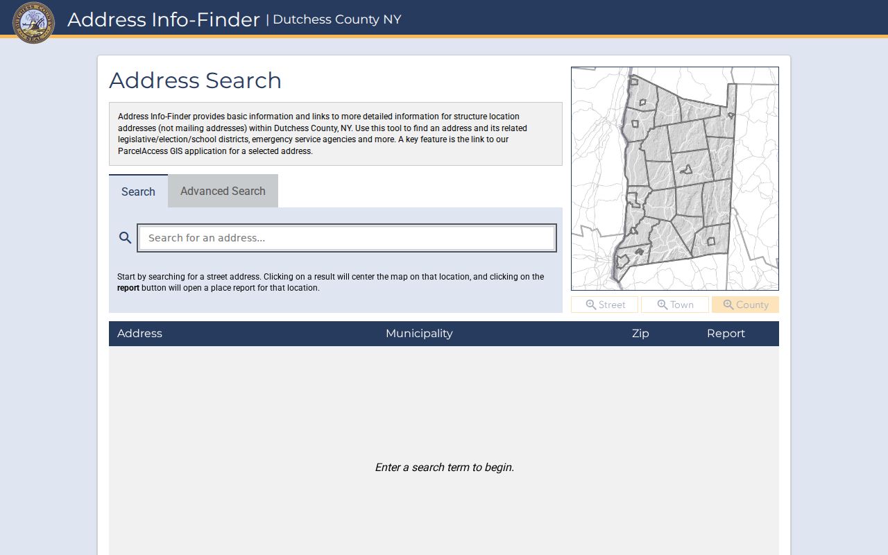 Dutchess County residents directory address Info-Finder fields