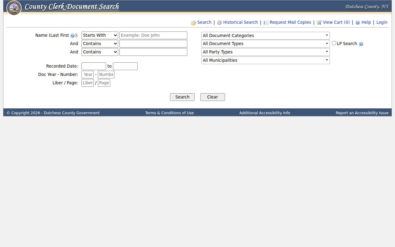 Dutchess County residents directory deed index search