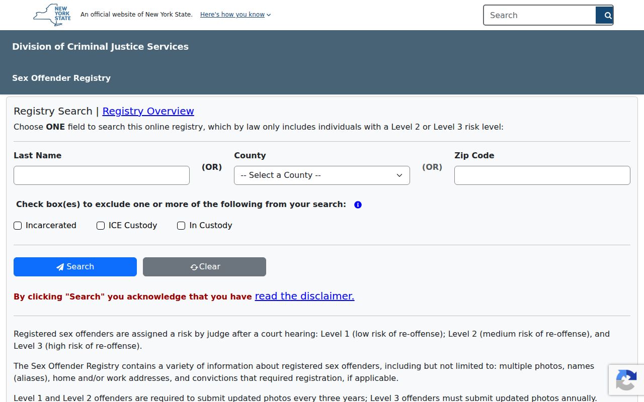 Dutchess County ZIP search context showing the New York registry ZIP search option